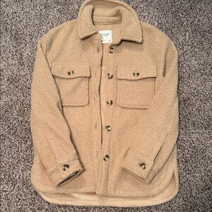 Abercrombie & Fitch Beige Sherpa Jacket